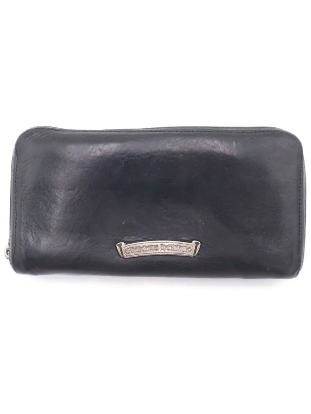 Chrome Hearts Rec Zip Filigree Plus Round Zip Wallet Black